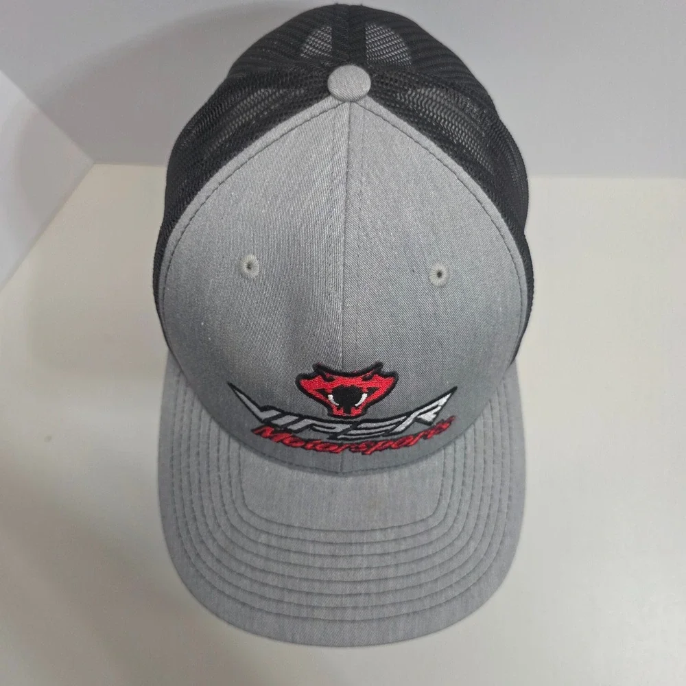 Viper Motorsports Trucker Hat Gray Black Snapback Racing Cap Dodge